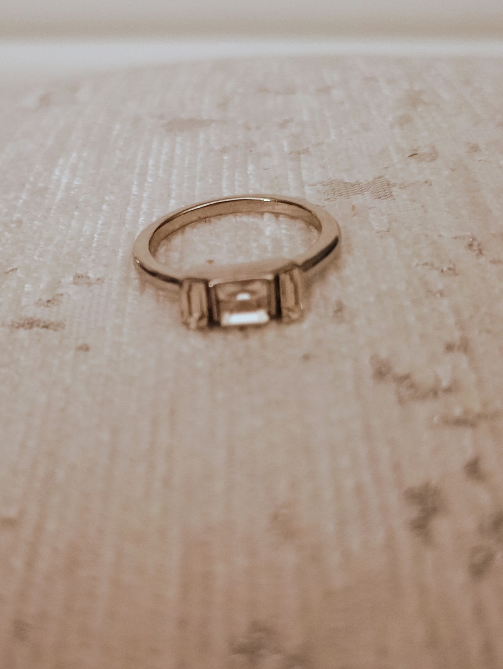 PRICE FIRM NWOT Silver Emerald & Baguette Cut Ring, Size 6